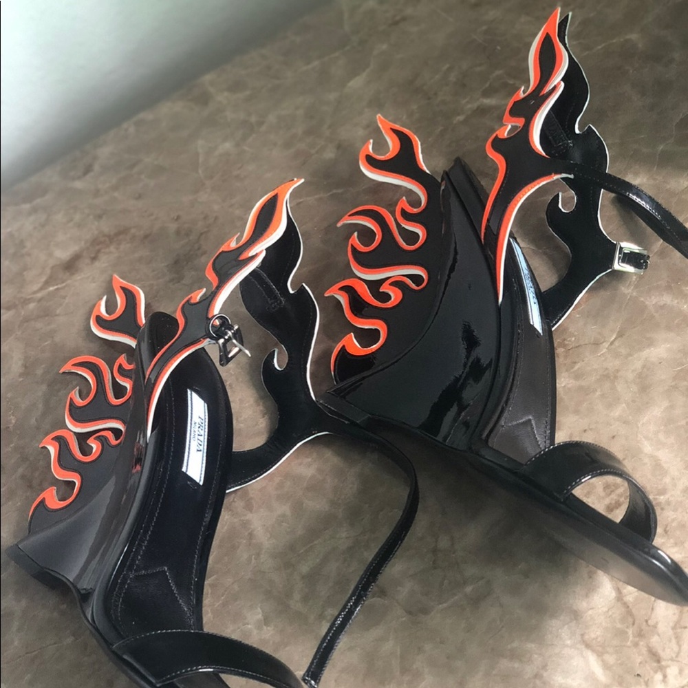 Prada flames heels